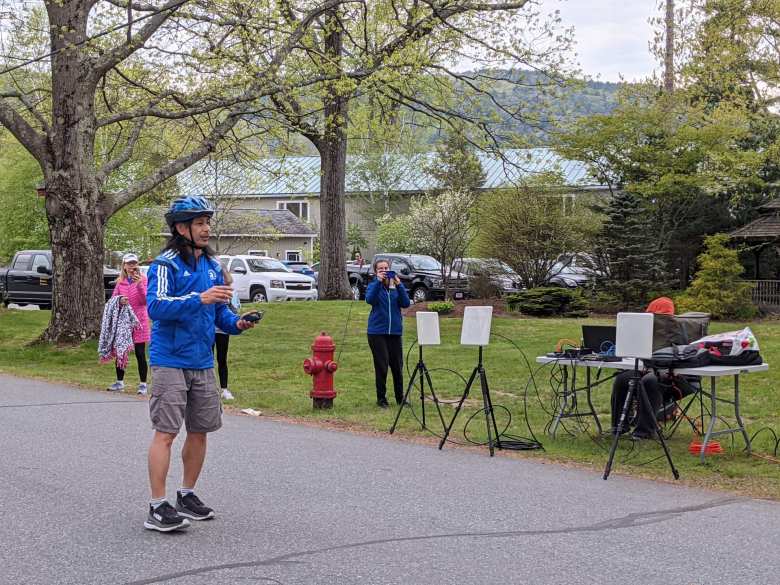 JC, the organizer of the New England Challenge, explaining the course for the 2021 Maple Leaf Marathon.