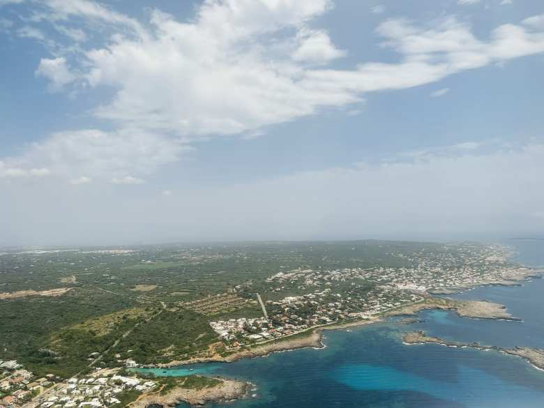 The view of Menorca from the airplane.