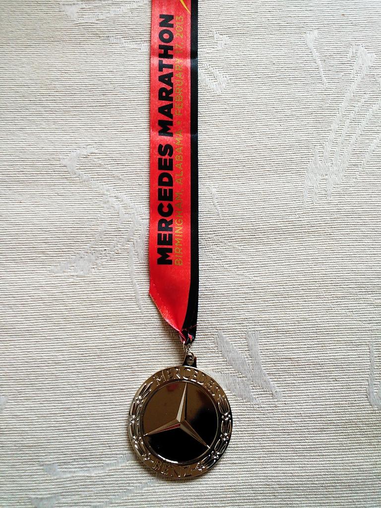 The medal for the Mercedes Marathon was Mercedes quality.