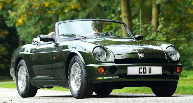 A green MG RV8.