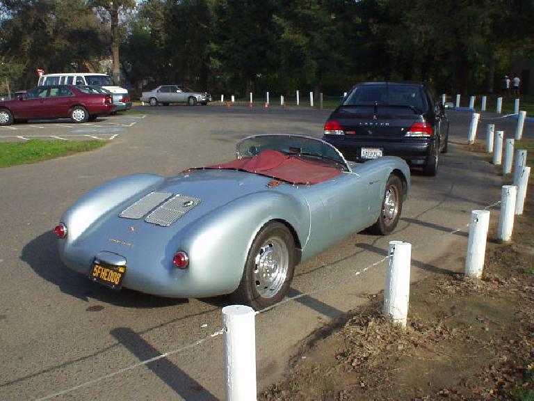 With all the Gary Condit and Scott Peterson madness over, it seemed safe to pay a visit to the otherwise-sleepy bedroom community of Modesto.  Greeting us was this Porsche 550 Spyder (probably a replica).