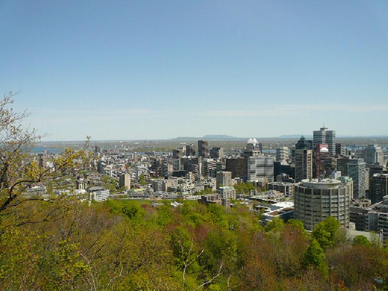 The view of Montreal to the east.