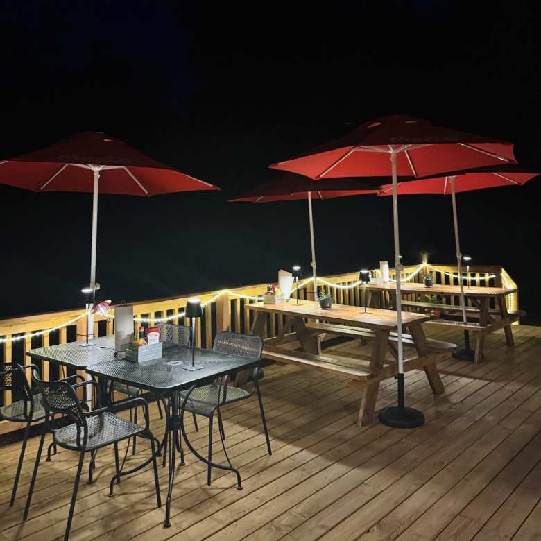 We enjoyed a nice dinner of Mexican food on the back porch of the Canyon Smokehouse in Bluff, Utah.