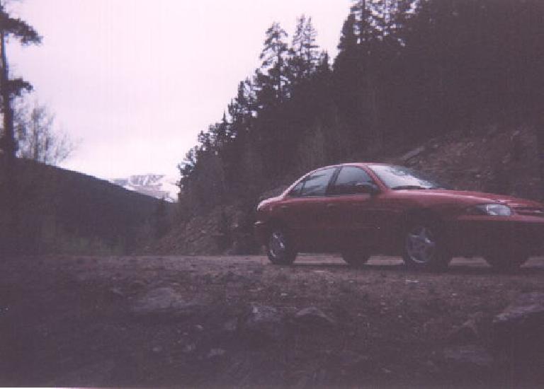 The night before the race, I drove up to 11,000 feet about half a mile past the Mt. Evans fee gate and slept in my Chevy Cavalier rental car to help me acclimate to the altitude before the race.  General Motors did a surprisingly nice job with this car!