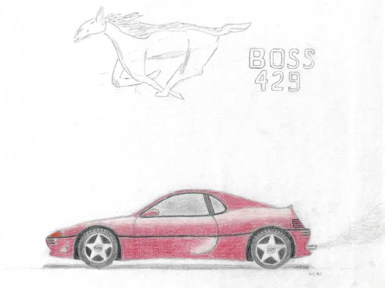 My concept for the fourth-generation Ford Mustang Boss 429.
