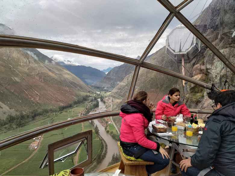 There were four other Americans on our tour who ate breakfast with us inside the dining pod.