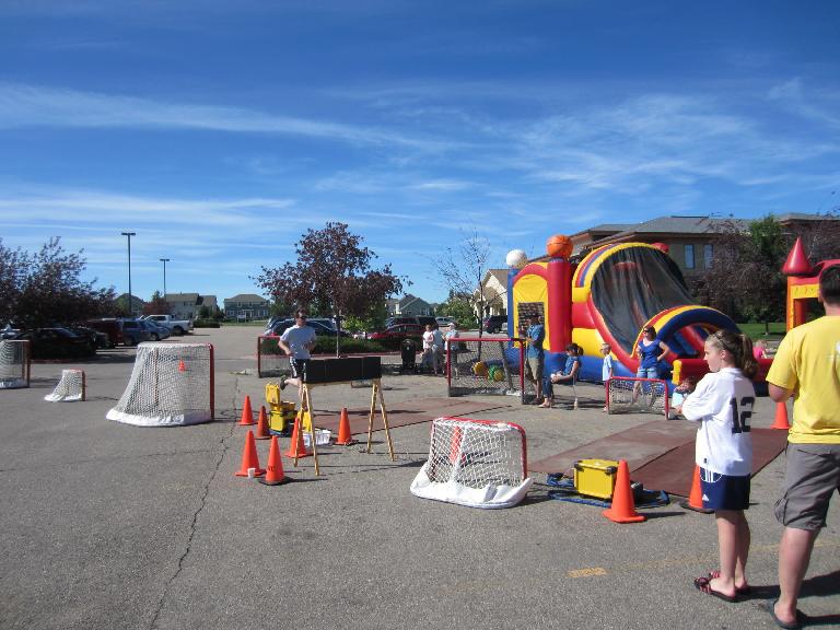 The finish area of the NCYH Power Play 5k.  The course was a little long (3.2 miles instead of 3.1).