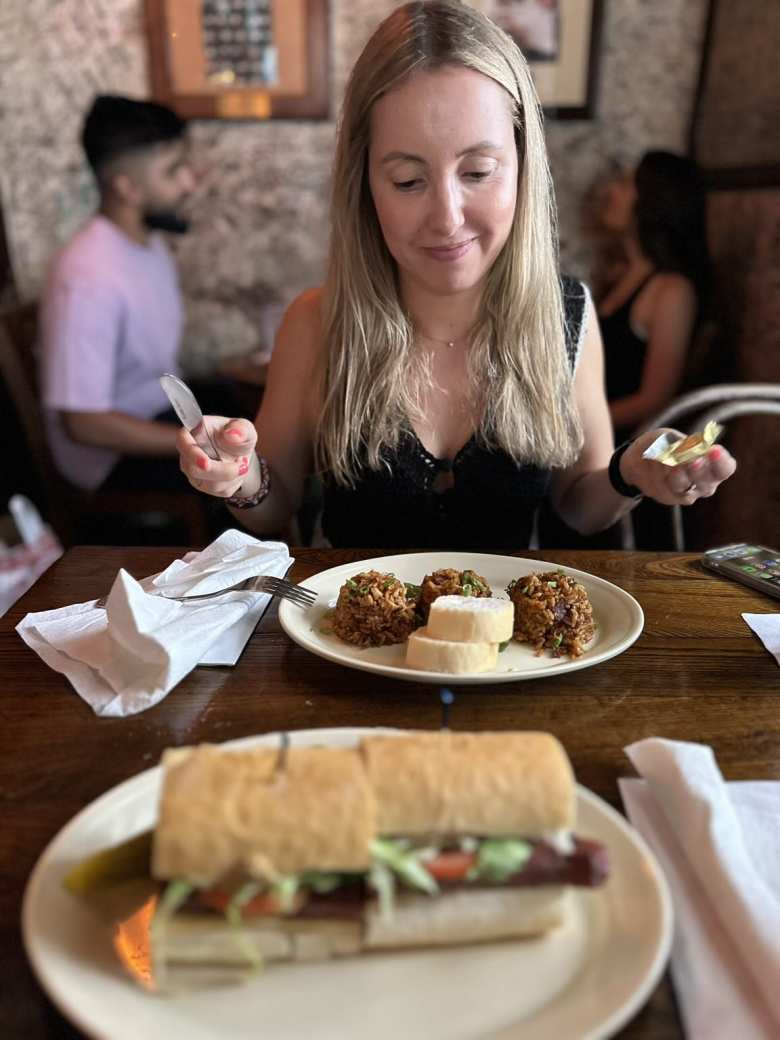 At Napolean House, Andrea ordered a creole jambalaya while I had an alligator sausage po’boy.