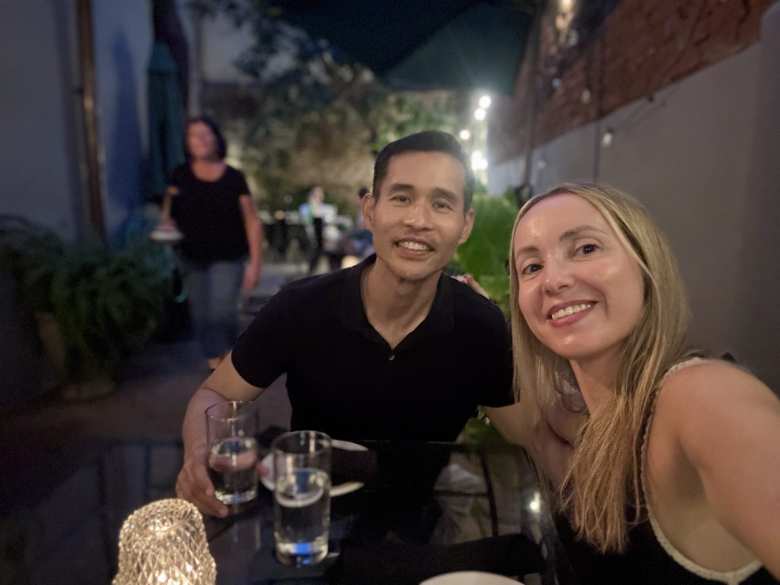 Felix and Andrea at Sylvain, a restaurant in New Orleans.