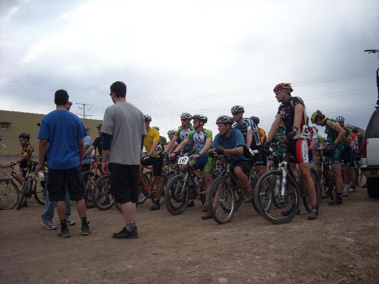 Lining up for the first New Belgium Short Track MTB Race of the season. 