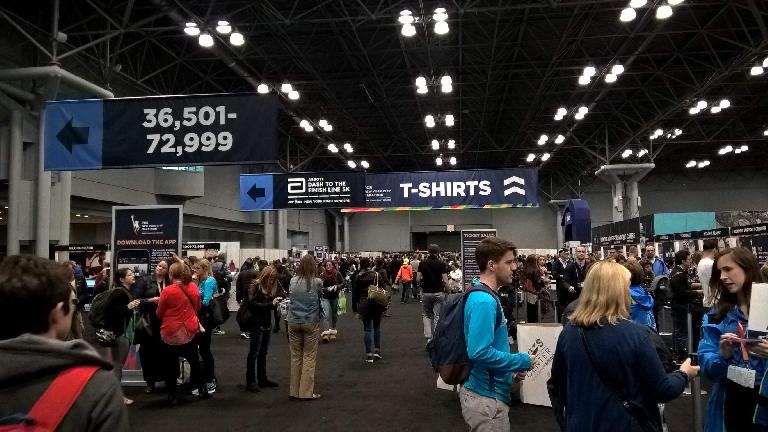 The pre-race 2016 New York City Marathon Expo at the Jacob K. Javits Convention Center.