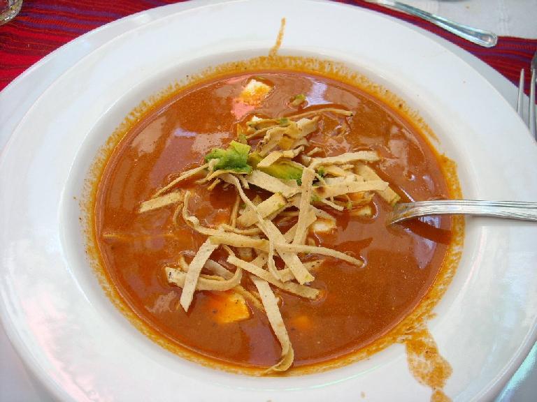 Sopa Azteca (tortilla soup) is a classic Mexican dish.