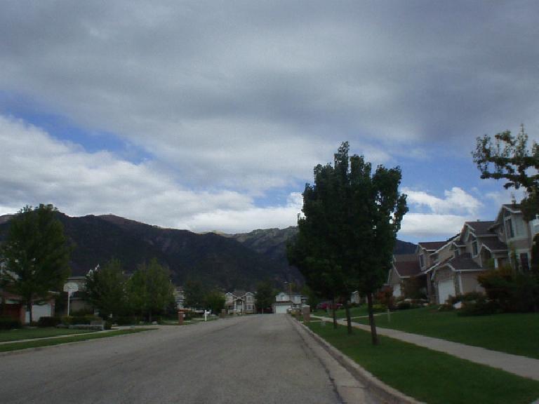 An adjacent newer neighborhood with a nice view of the mountains whenever one drives home.