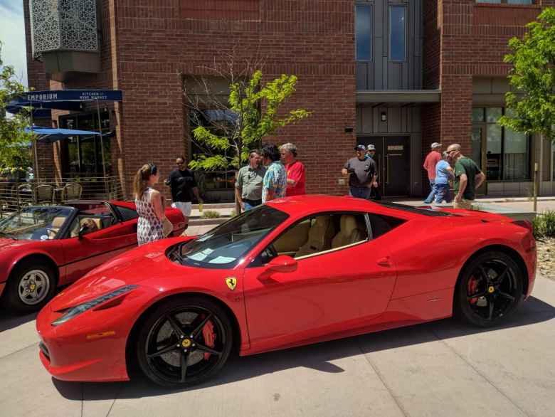 A red Ferrari 458 Italia.