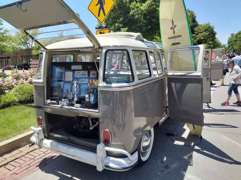 A classic Volkswagen Microbus.