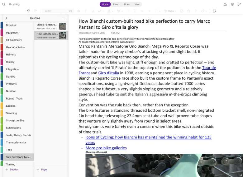 Pasting copied text from a webpage into OneDrive often resulted in no space between paragraphs, headings in small font, bad indentation, and lots of ads.