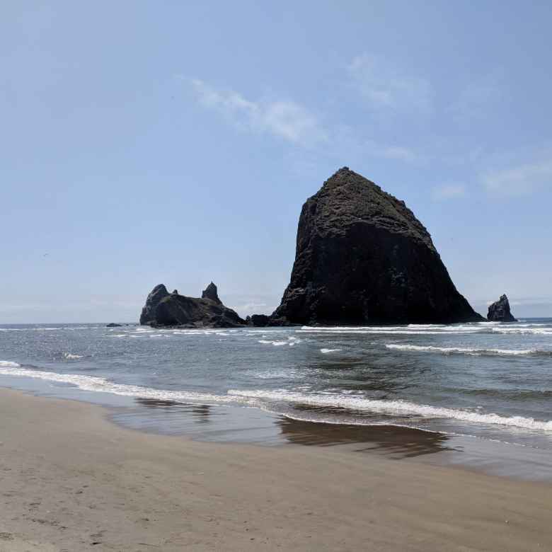 Haystack Rock in Cannon Beach, Oregon.