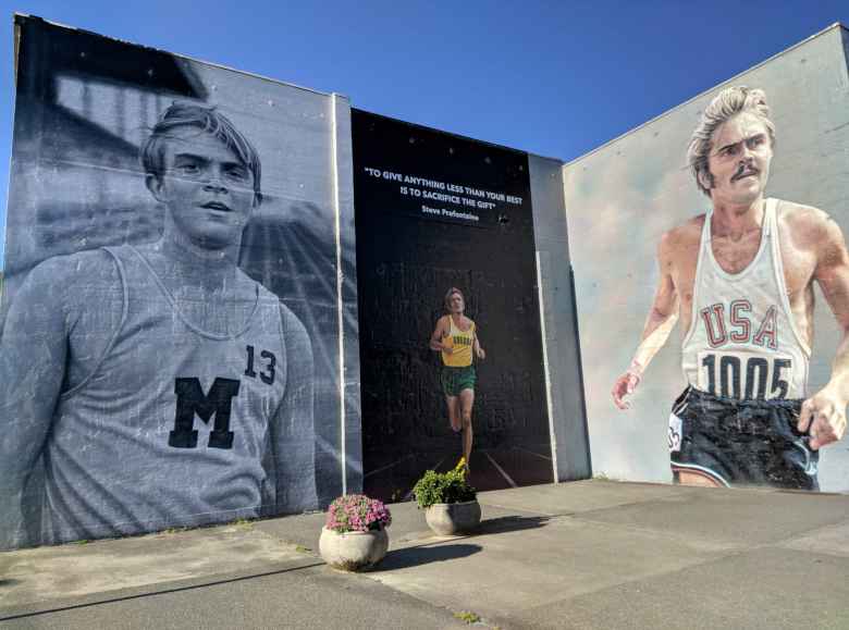 A tribute to Steve Prefontaine in Coos Bay, the town he grew up in Oregon.