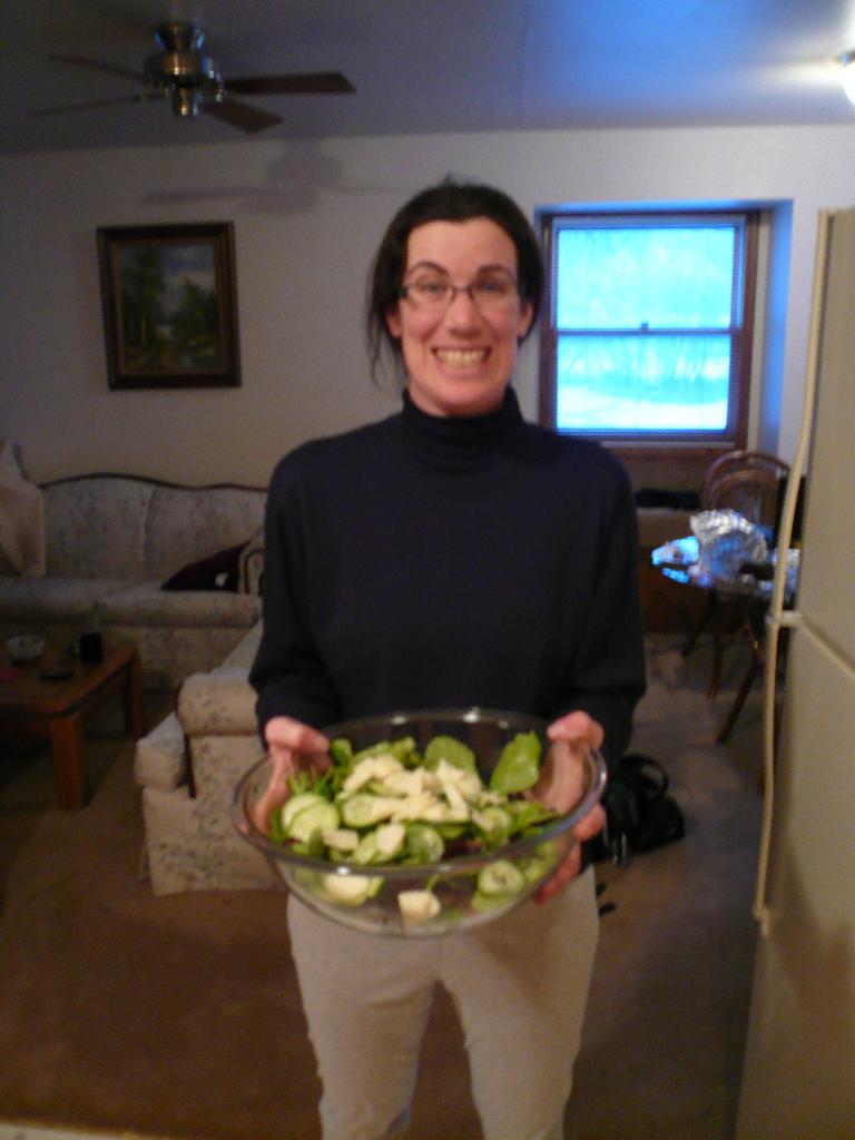 Michele with salad!