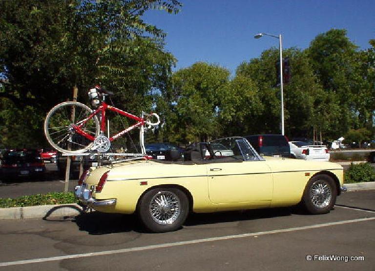 Goldie--the yellow 1969 MGB--and I attended the 2002 Palo Alto British Car Meet, albeit across the street in the Stanford parking lot, due to doing a timed hill climb up Old La Honda Rd beforehand.