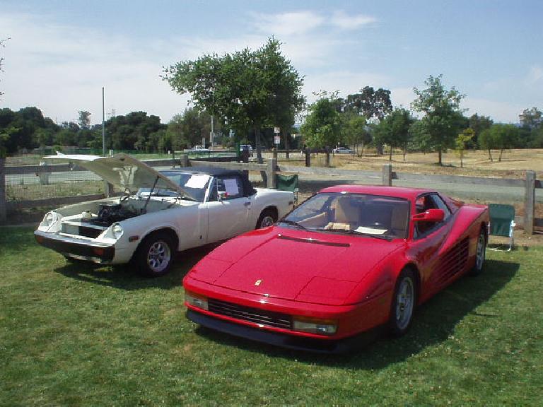 Jensen Healey and Ferrari Testarossa.  I had almost bought the former in 1995, before I purchased Goldie