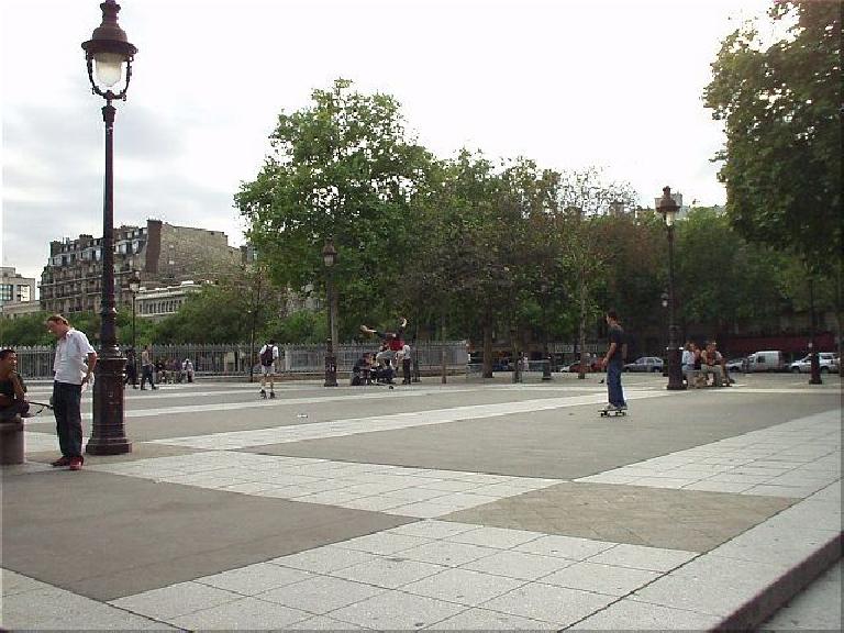 Skateboarders in Paris.