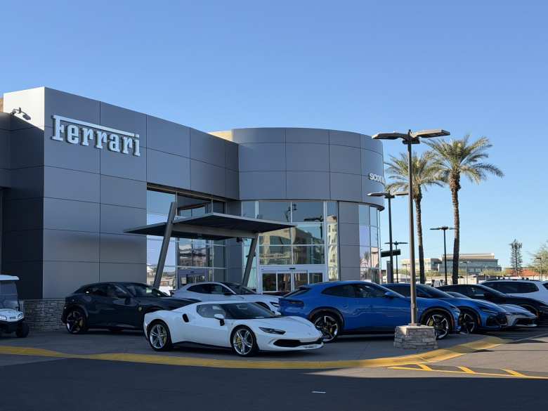 A whole row of Ferrari 296 GTBs.