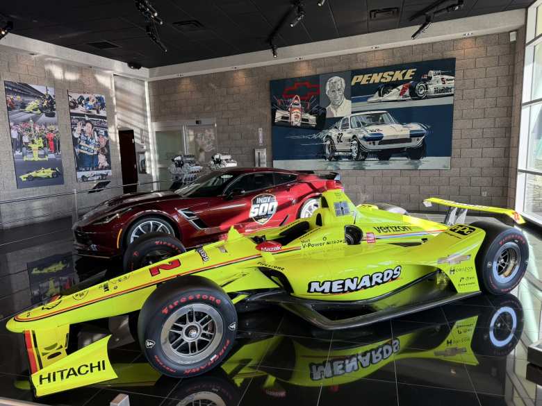 The 2019 Indianapolis 500 winner and Chevrolet Corvette pace car.