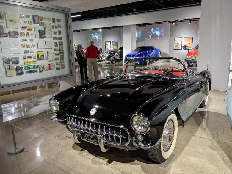 A black 1956 Corvette.