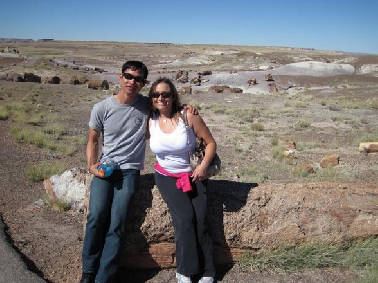 Felix Wong and Raquel in the Petrified Forest.