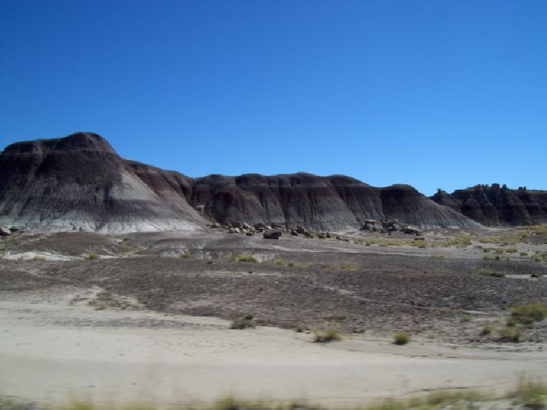This shot of the Petrified Forest reminded me of the Bandlands of South Dakota.