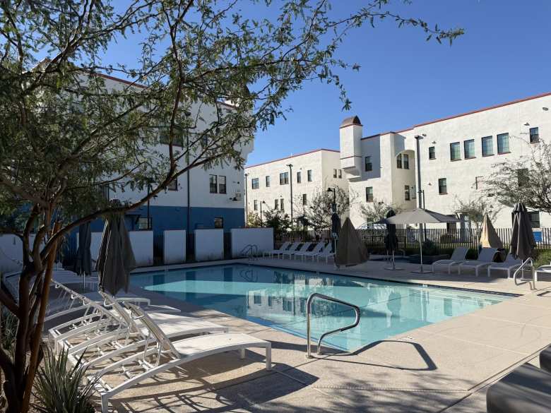 The outdoor swimming pool at Culdesac Tempe. The outdoor swimming pool at Culdesac Tempe.