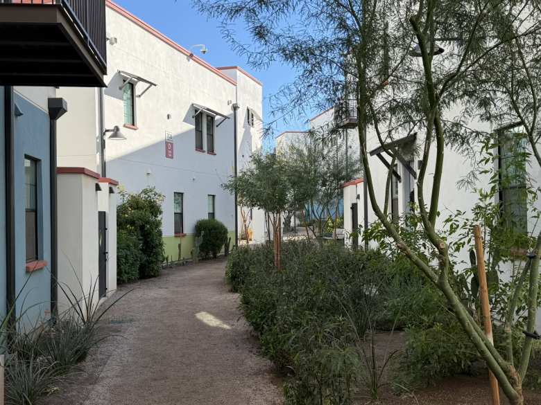 A gravel path through Culdesac Tempe. A gravel path through Culdesac Tempe.