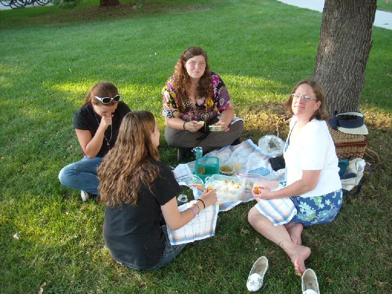 Ann was also picnicking just 15 feet away with three young pre-vets she was mentoring.