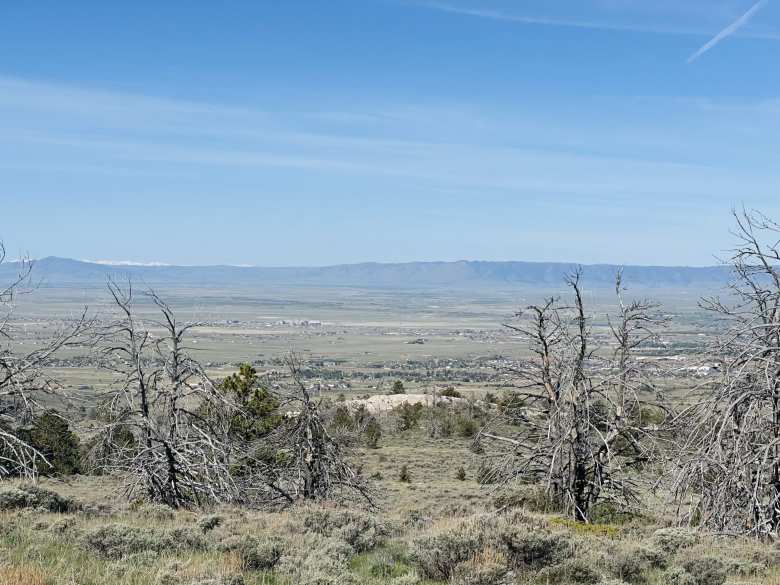 The view of the plains near Laramie, Wyoming from near the top of Pilot Hill.