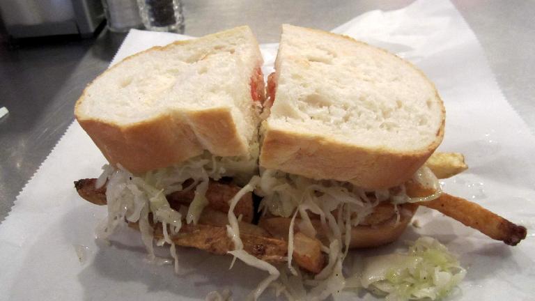 A Primanti Bros. "Pitts-burger" sandwich.
