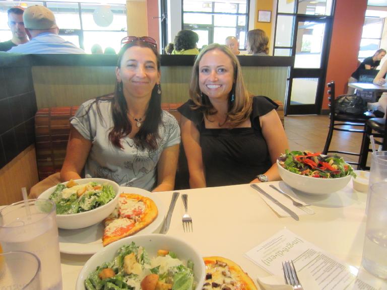 Having lunch with Tori and Raquel (a.k.a., the Asiatic Wildcat Crew Goddesses) at Ingredient before pottery painting.  Mehdi was here too but had to leave before our food came.