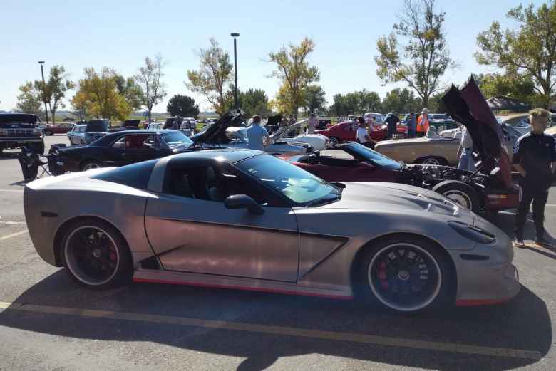 A silver Specter GTR, which is a C6 Corvette customized by the Troy, Michigan-based company Specter Werkes.