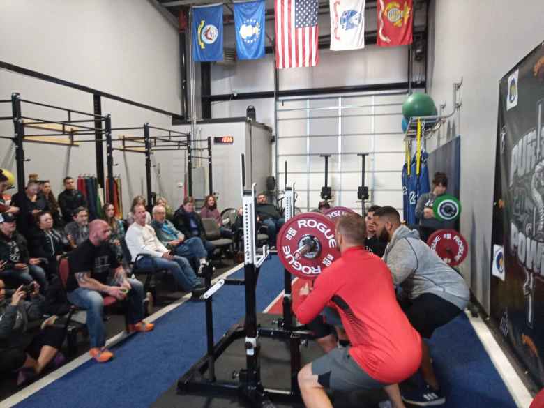 There were three spotters for squats during Pursuit Power 2020.