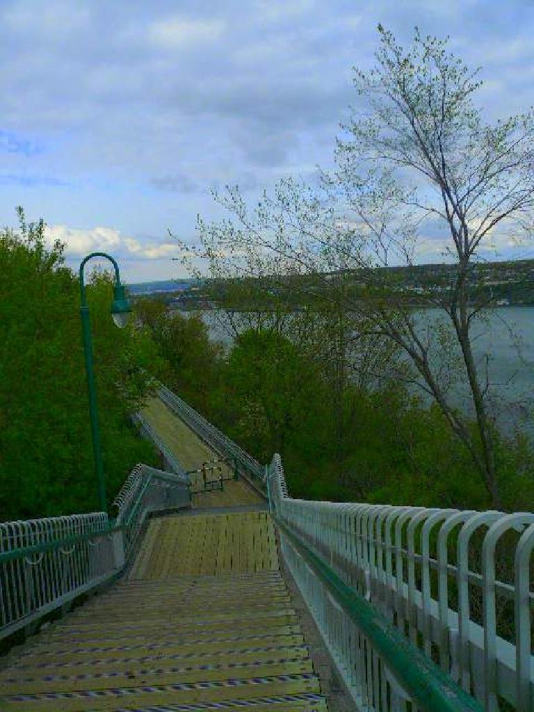 stair steps by St. Lawrence River in Quebec City