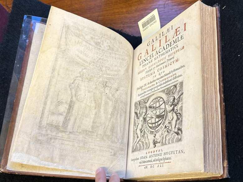 A copy of Galileo's book that he went to jail for.