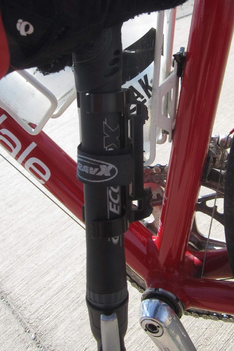 Broken bicycle pump mount.