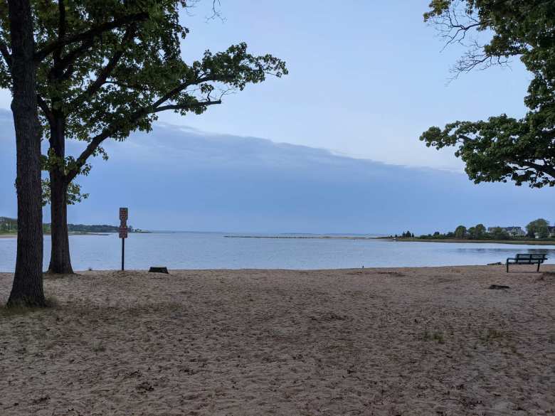 Buttonswood Cove as seen from Buttonswood Beach in Warwick, Rhode Island.