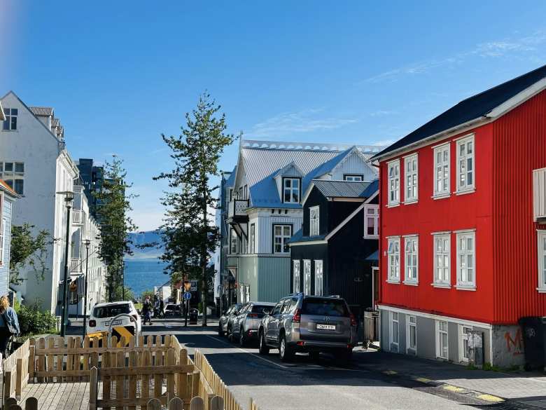 Colorful homes and shops in downtown Reykjavik.