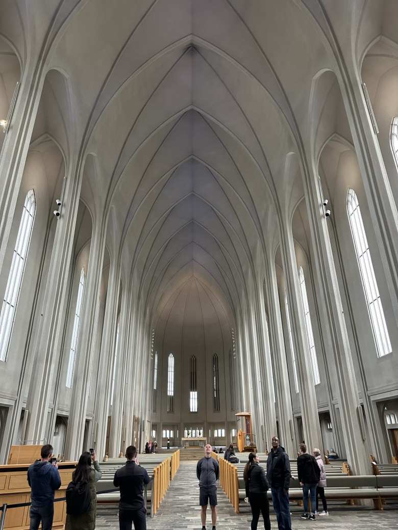 Inside the Hallgrímskirkja church.