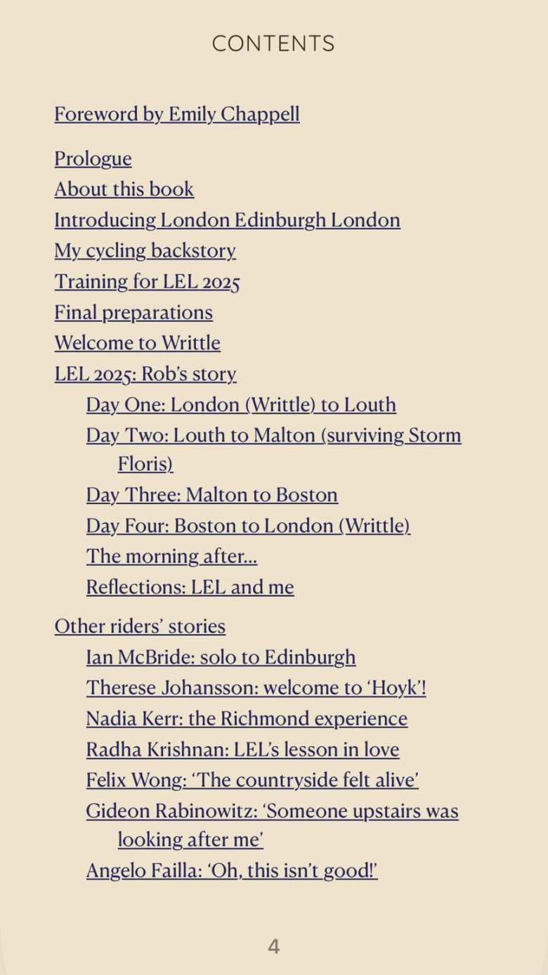 The Table of Contents of "Riders of the Storm." One of the chapters is about my experience.