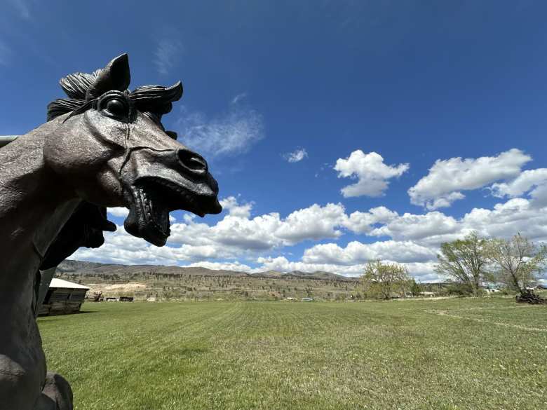 A horse statue in Masonville.