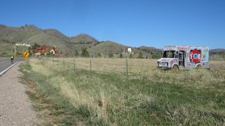 The milk truck in Bellvue on Rist Canyon Rd. was repainted again. This time it read "eat challenges and eat them for breakfast!"