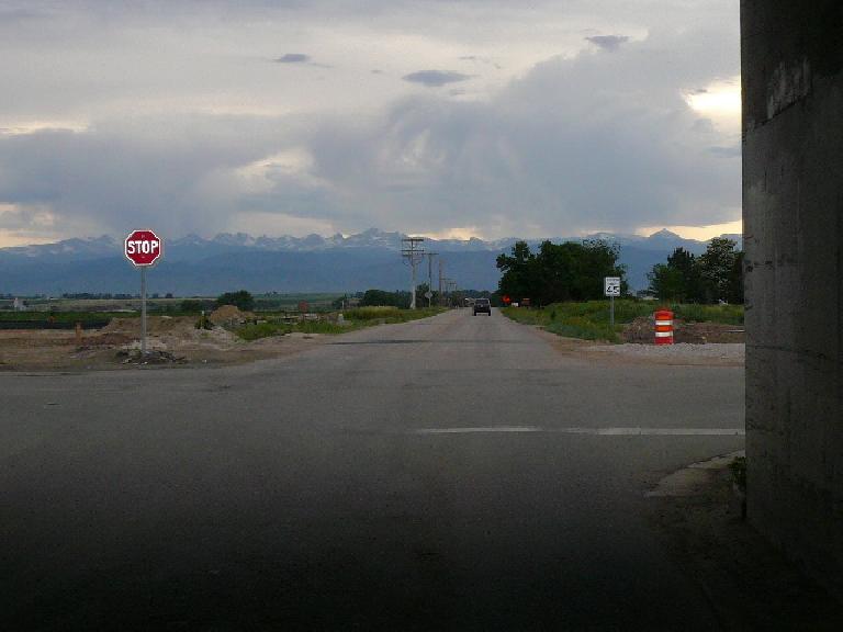 [Mile 226, 7:23 p.m.] Clouds over the mountains at night.