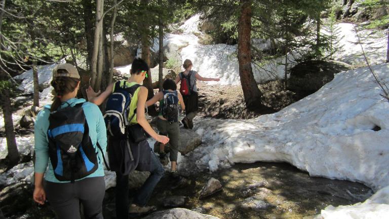 We were somewhat surprised to see there was so much snow still up here considering how warm it was.